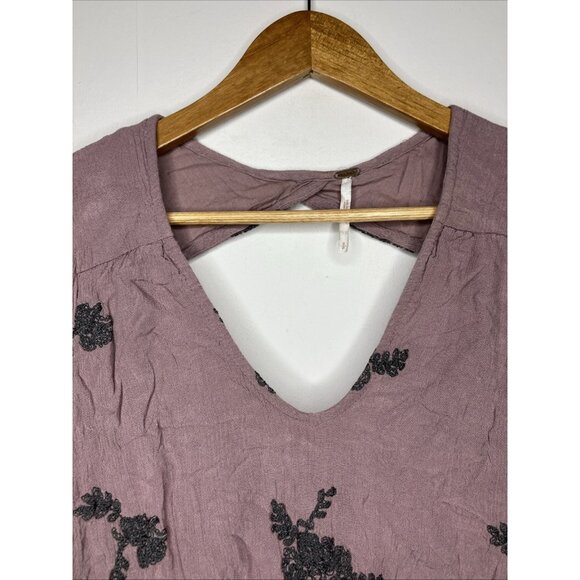 Free People Purple Gauze Dress Hippie Boho Women's Small Oversized Flowy READ - Picture 2 of 13